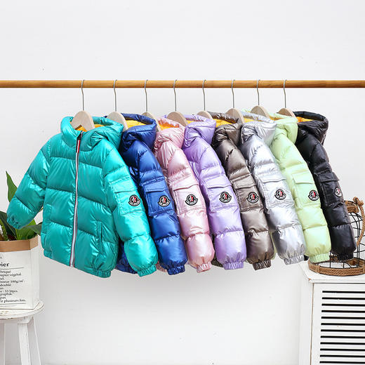 【时尚舒适】新款儿童羽绒服男童女童宝宝银色太空服加厚中大童连帽羽绒 商品图0