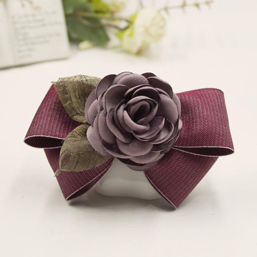 布艺韩国唯美时尚蝴蝶结花朵发夹发饰 商品图1