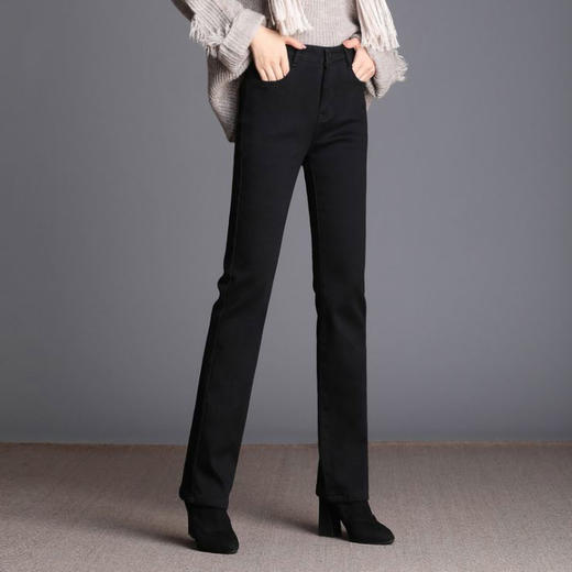 TZF-MDXS220101新款时尚气质休闲宽松加绒直筒牛仔裤 商品图1