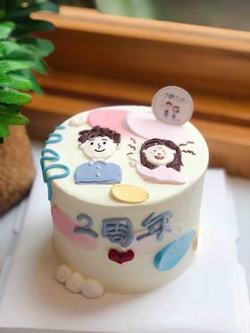 四寸手绘情人节纪念日奶油蛋糕 下单前请仔细阅读商品详情