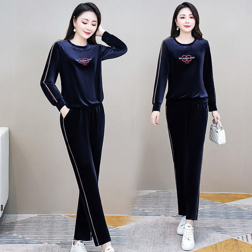 YWE  WLH1616时尚气质金丝绒两件套装 商品图3