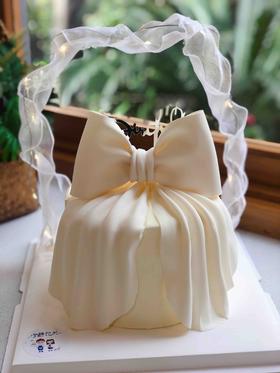 翻糖蝴蝶结奶油蛋糕 提前一天预定 下单前请仔细阅读商品详情