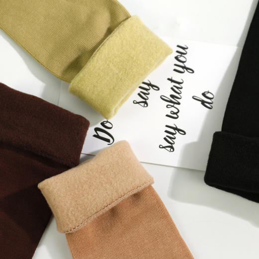 【可积分兑换】【48元12双】女士薄绒冬季女袜直板简约中长筒女袜【2022215】 商品图2