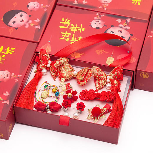 【中国风新年儿童发饰礼盒】过年发夹新年古装头饰女童发卡公主女宝宝古风汉服发饰礼品 商品图3