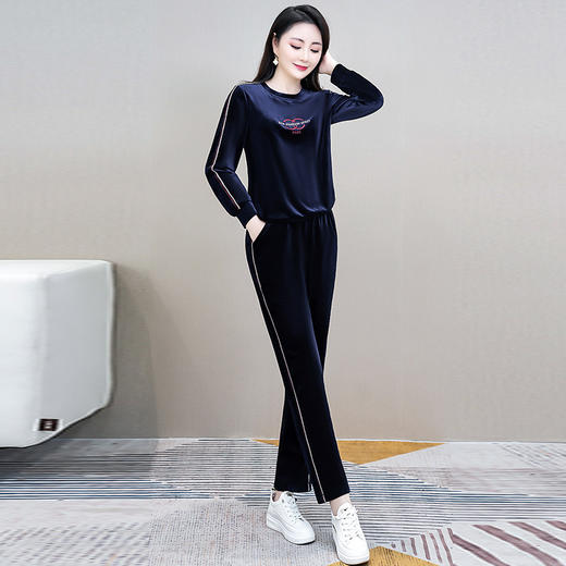 YWE  WLH1616时尚气质金丝绒两件套装 商品图4