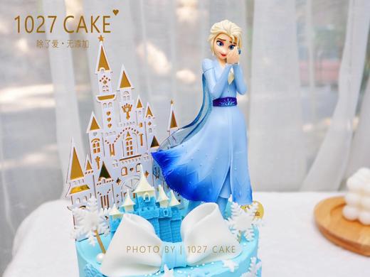 1027CAKE | 翻糖蝴蝶结 蓝色系 冰雪奇缘主题 爱莎蛋糕 商品图2
