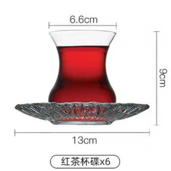 帕莎95961白色玻璃茶杯碟套装6支装（）