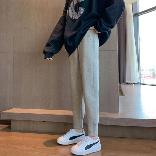 韩版宽松大码复合加绒加厚束脚哈伦卫裤女 YX0996 商品图2