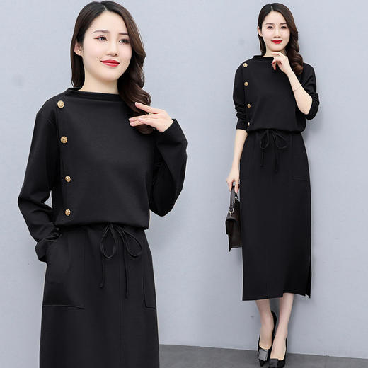 时尚休闲，简约纯色宽松舒适连衣裙HR-XSILU3327 商品图2