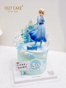 1027CAKE |  蓝色系 冰雪奇缘主题 爱莎蛋糕