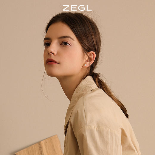ZEGL天然珍珠耳钉女小巧气质耳环简约2021年新款925银针秋冬耳饰 商品图4