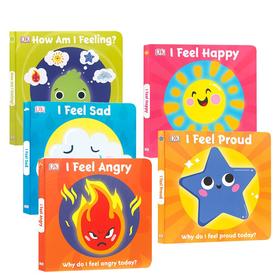 英文原版DK启蒙表情包系列5册First Emotions：How do I feel?  I Feel Sad / Happy儿童情绪管理启蒙绘本纸板书撕不烂3-6岁正版