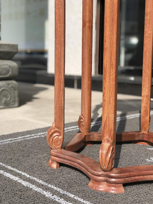 红桥红  家具严选  缅甸花梨（大果紫檀）【葵形带托泥 六足香几】 商品图6