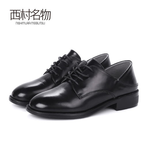 西村名物2020春季新品复古帅气休闲百搭职场女皮鞋单鞋X20CM16051 商品图0