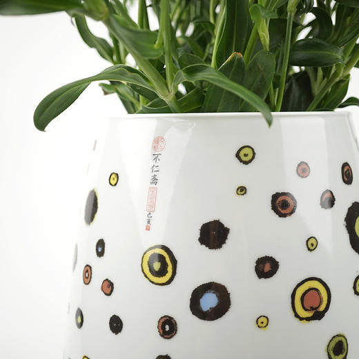 不仁斋薛继业 水墨风斑点 陶瓷花瓶 丰藕 商品图3