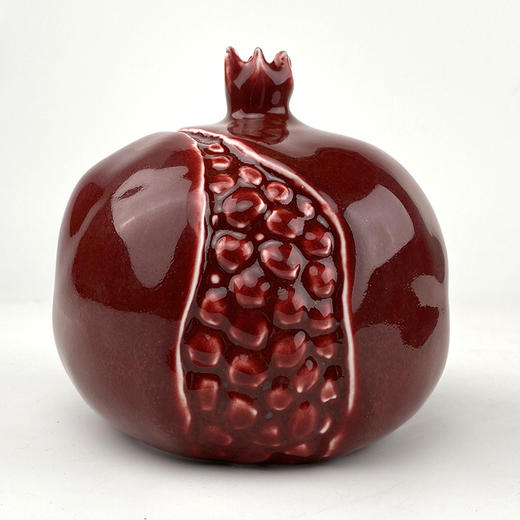 不仁斋薛继业陶瓷雕塑摆件金仔吉祥大石榴 新增花色朗红石榴 商品图1