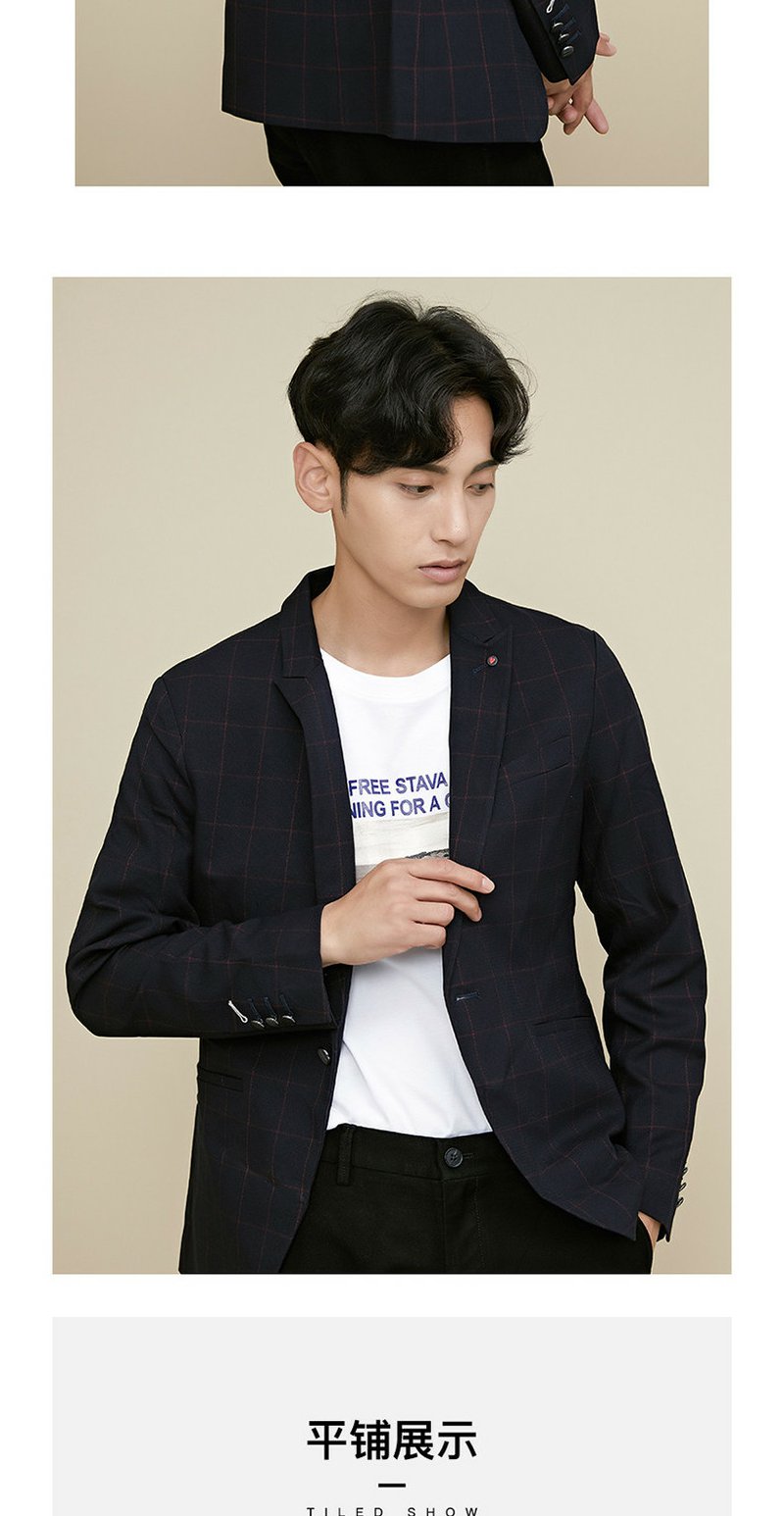 stava斯得雅英伦风格子男士休闲西装外套28314068a
