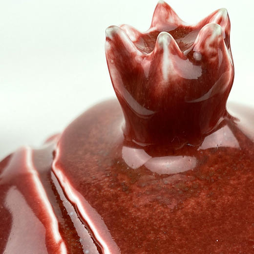 不仁斋薛继业陶瓷雕塑摆件金仔吉祥大石榴 新增花色朗红石榴 商品图2