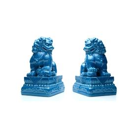 黄玉龙/故宫狮/蓝/对