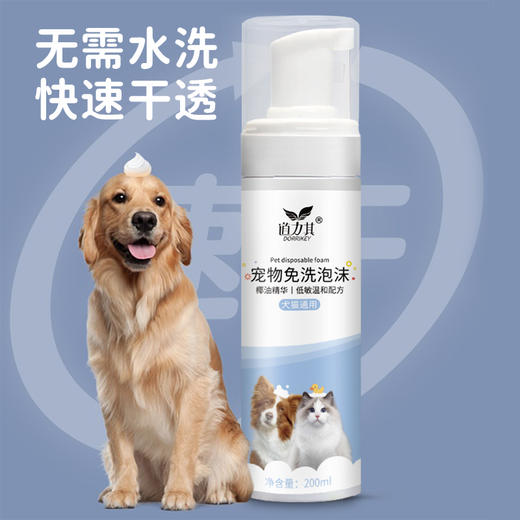 道力其-宠物免洗泡沫-200ml含椰油精华 除臭抑菌 清洁护理 犬猫通用 商品图1