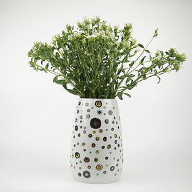 不仁斋薛继业 水墨风斑点 陶瓷花瓶 丰藕