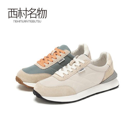 西村名物2020秋季新款老爹鞋女低跟系带舒适增高休闲运动鞋X20CM31831 商品图0