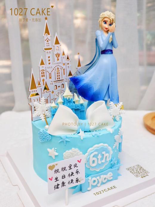 1027CAKE | 翻糖蝴蝶结 蓝色系 冰雪奇缘主题 爱莎蛋糕 商品图1