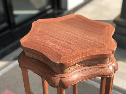 红桥红  家具严选  缅甸花梨（大果紫檀）【葵形带托泥 六足香几】 商品图4