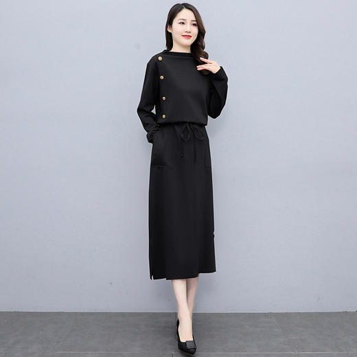 时尚休闲，简约纯色宽松舒适连衣裙HR-XSILU3327 商品图3