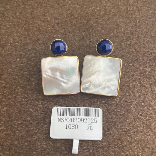 925银镀金青金石耳环 商品图3