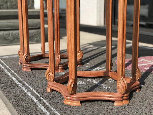 红桥红  家具严选  缅甸花梨（大果紫檀）【葵形带托泥 六足香几】 商品图8