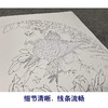 【有步骤、大彩图】李晓明工笔画白描底稿圆形小品《满园芳菲》牡丹鸽子初学者临摹花鸟线稿KL26 商品缩略图4