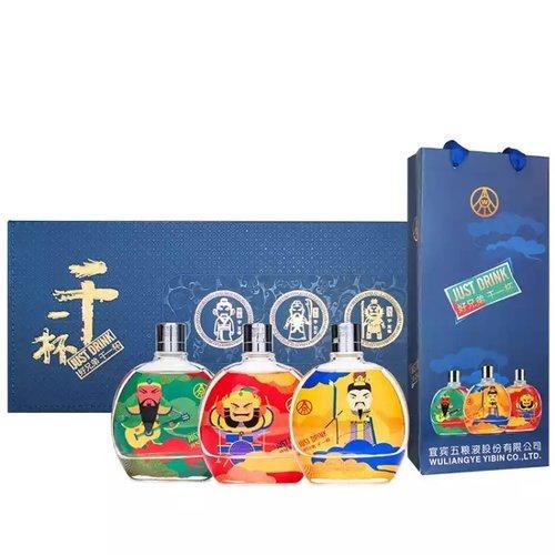 五粮液股份公司 五粮液干一杯彩瓶 刘关张礼盒 白酒 52度 118ml×3瓶 礼盒装白酒 送礼自饮 商品图0