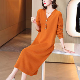 AA  XH法式v领显瘦连衣裙女人味时尚气质