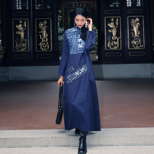 青衣谣印花拼接连衣裙 | 杨丽萍老师同款 | 现货加急发 商品图2