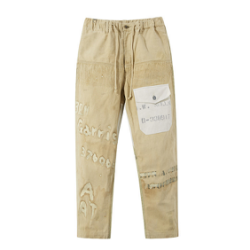 DDVR/宿晨 古董面料丙烯绘字体九分裤