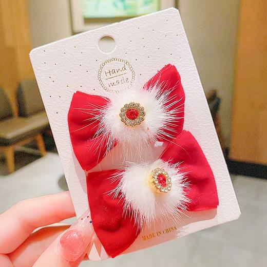 【可爱蝴蝶结侧夹对夹】新款流苏蝴蝶结发夹侧边发卡儿童女童女宝宝可爱对夹发饰头饰 商品图5