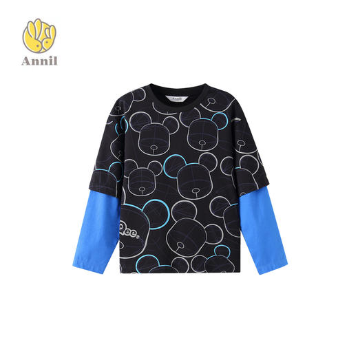 安奈儿【QEE系列IP联名】男童圆领长袖针织衫ab211584 商品图0
