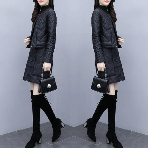 YMH92833 2021冬季新款韩版时尚名媛小香风套装裙气质羽绒棉服两件套女洋气 商品图2