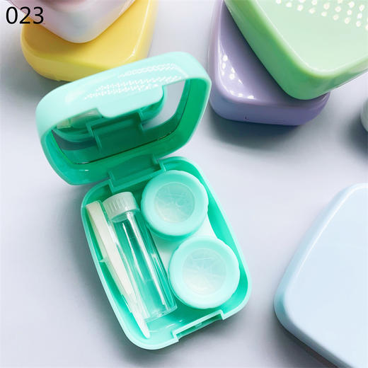 新款马卡龙配色简约隐形眼镜美瞳伴侣盒双联盒023 商品图2