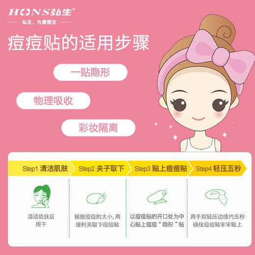 【拍二发三！】痘痘贴人工皮弘生透明隐形痘痘贴逗逗帖圆形水杨酸茶树油36粒 商品图4