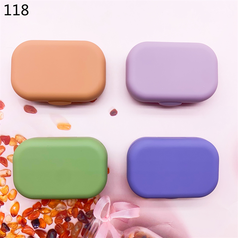 22年新款磨砂简约美瞳盒隐形眼镜盒伴侣盒双联盒118