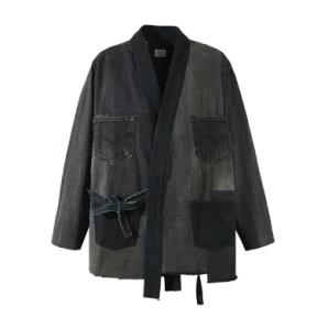 DDVR/岚褛 黑色牛仔拼接Kimono 商品图0