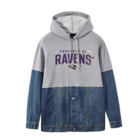 DDVR/岚褛 牛仔连帽拼接hoodie 商品图0