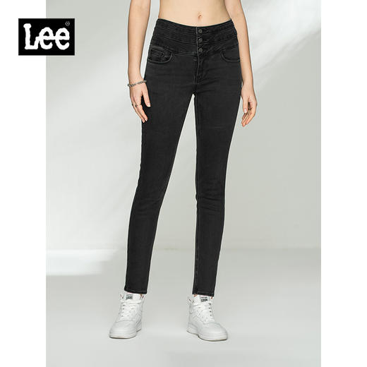 LEE  春夏新品优形丹宁419紧身深灰女牛仔裤L124195TRAUB 商品图0