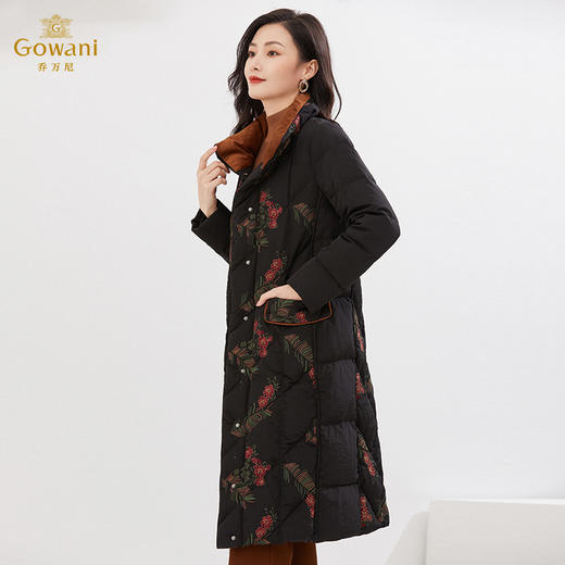 乔万尼新款羽绒服中长款高克重白鸭绒保暖设计感EI4T617 商品图1