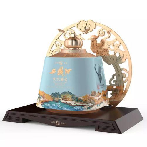 【中国名酒收藏大坛酒】西凤酒 文化艺术酒 55度 2.5L装 凤香型白酒 皮盒礼盒装 带收藏证书 独立展示架 收藏摆柜送礼 商品图1