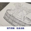 【有步骤、大彩图】李晓明工笔画白描底稿斗方小品《禽浴图》乌鸦临摹勾线动物线稿K064 商品缩略图4