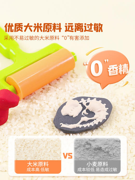 爱涂图大米彩泥儿童橡皮泥幼儿超轻粘土幼儿园宝宝轻黏土套装 商品图2