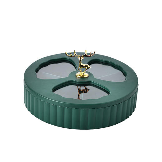 【情调生活 多功能省空间】北欧轻奢麋鹿果盘 家用客厅分隔带盖干果盘 创意现代多层糖果零食盒 商品图6